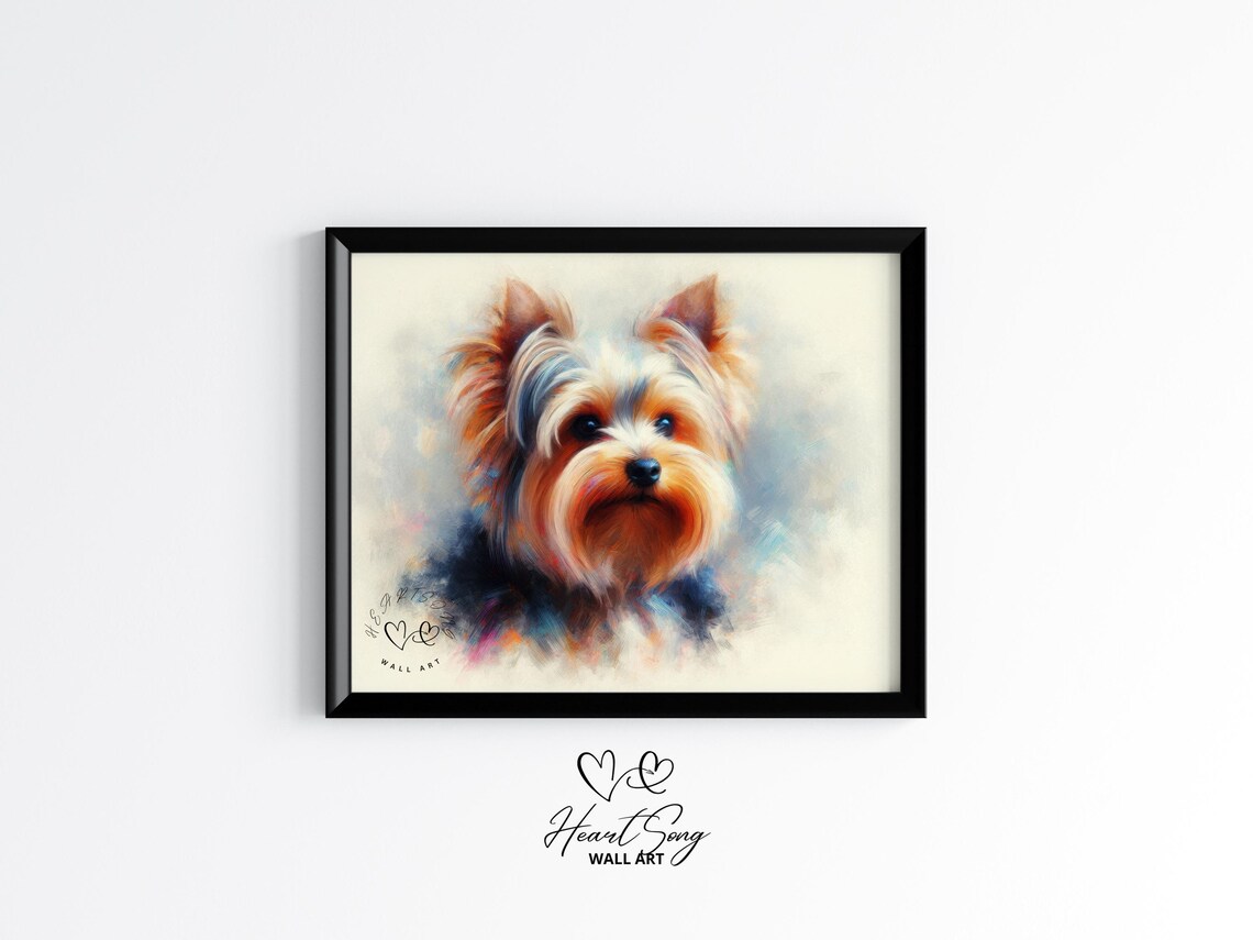 Yorkshire Terrier Watercolor Dog Portrait Soft Pastel Pet Poster