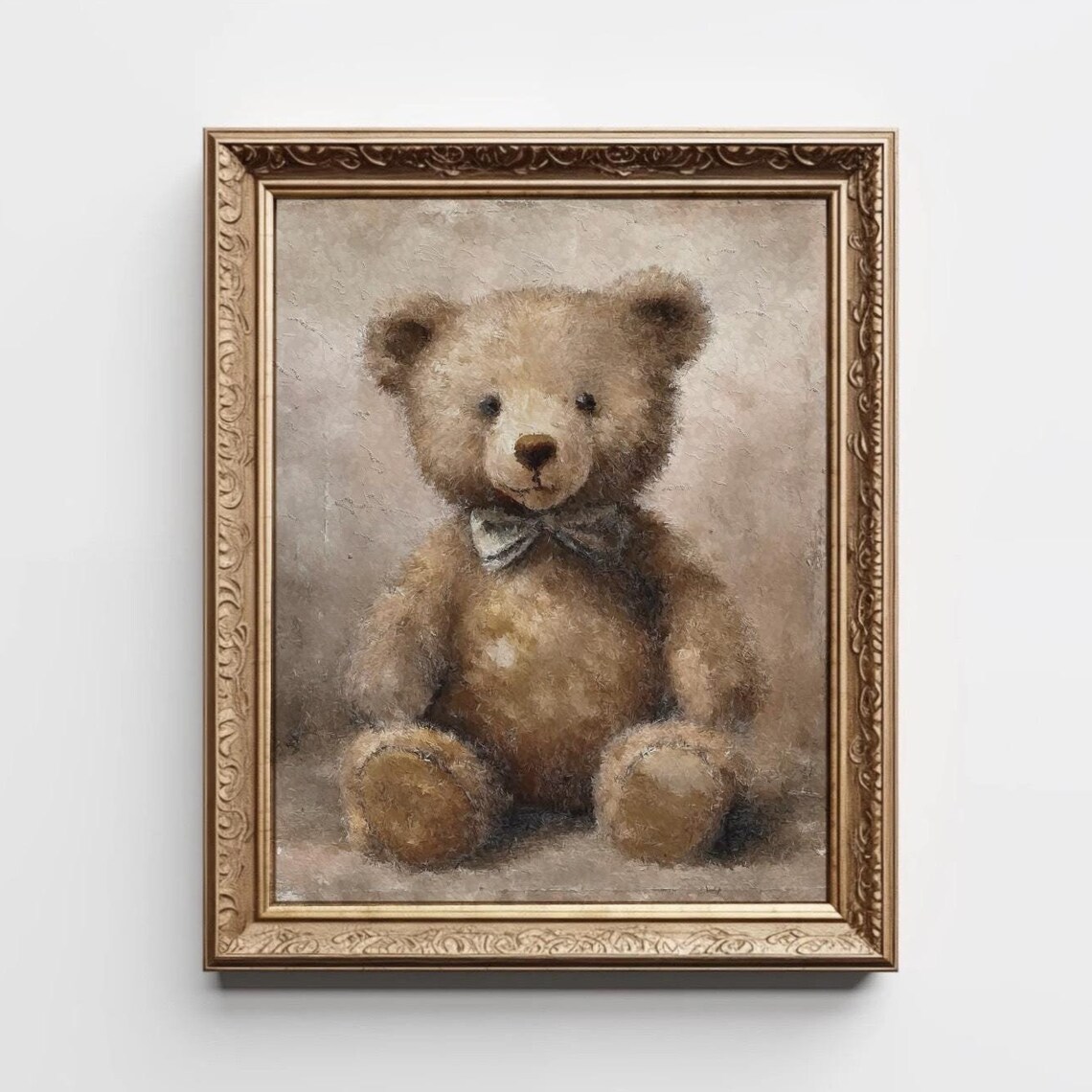 Vintage Teddy Bear Art Print, Nursery Room Decor