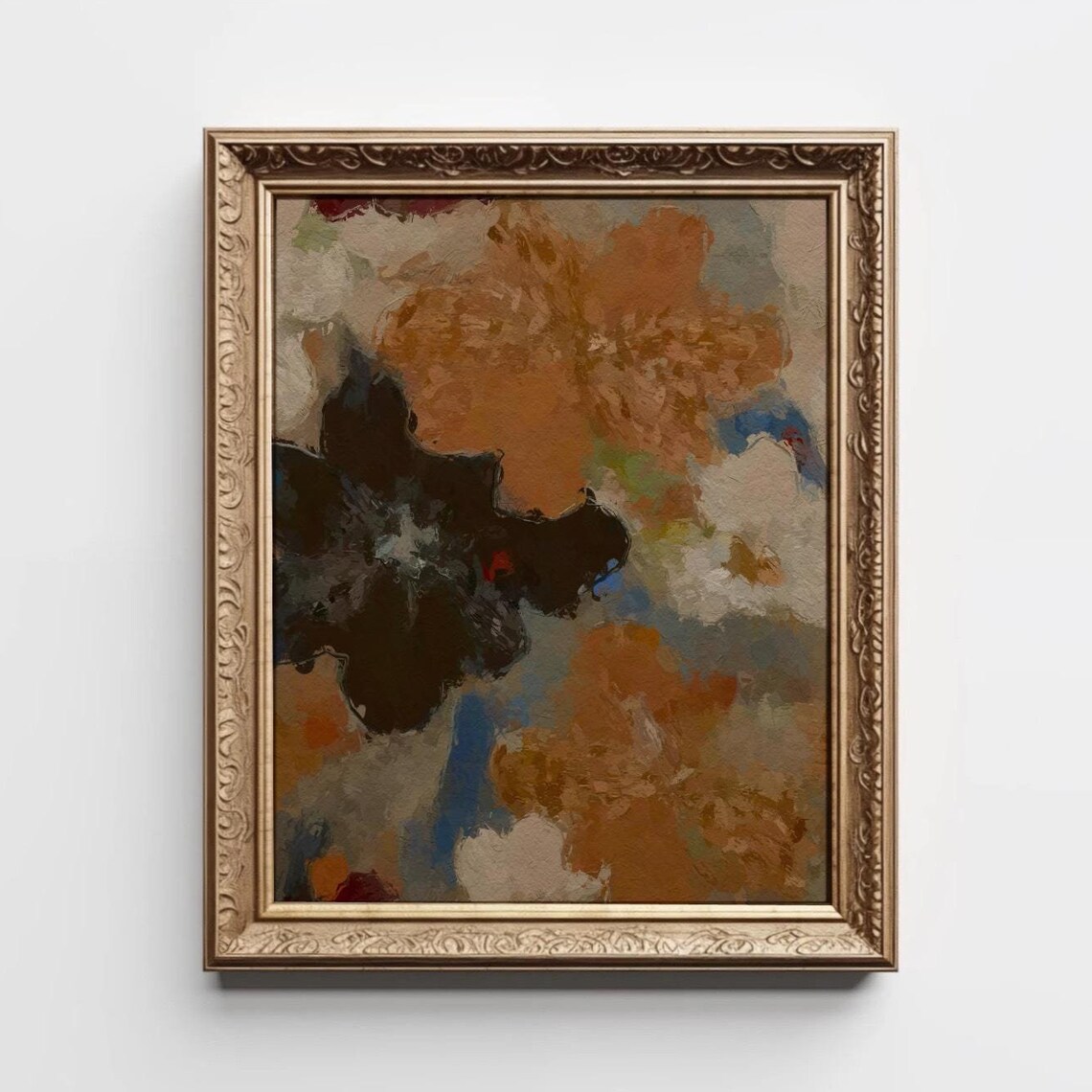Moody Floral Vintage Retro Flower Art Print