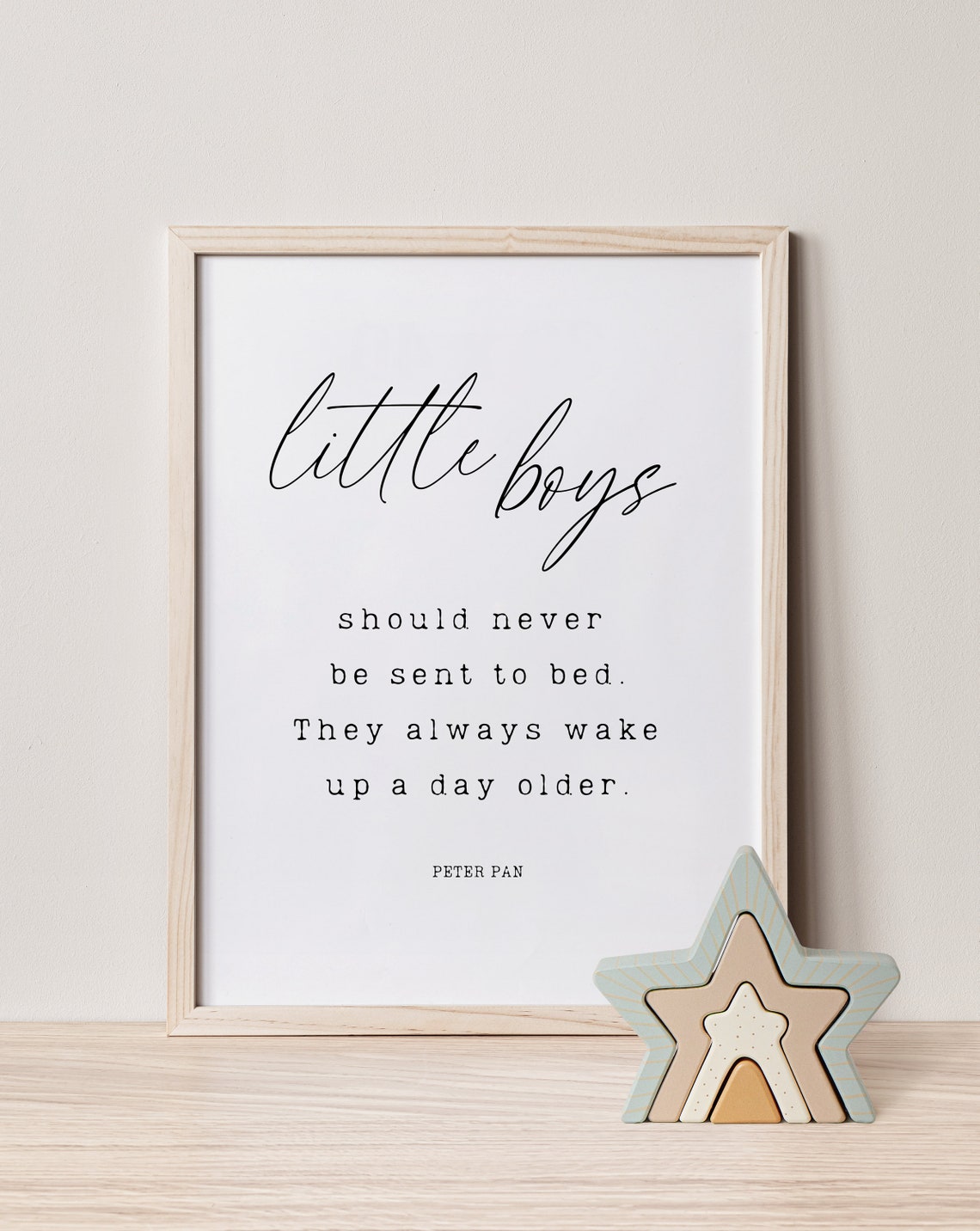 Little Boys Should Never Be Sent To Bed Peter Pan Quote Poster
