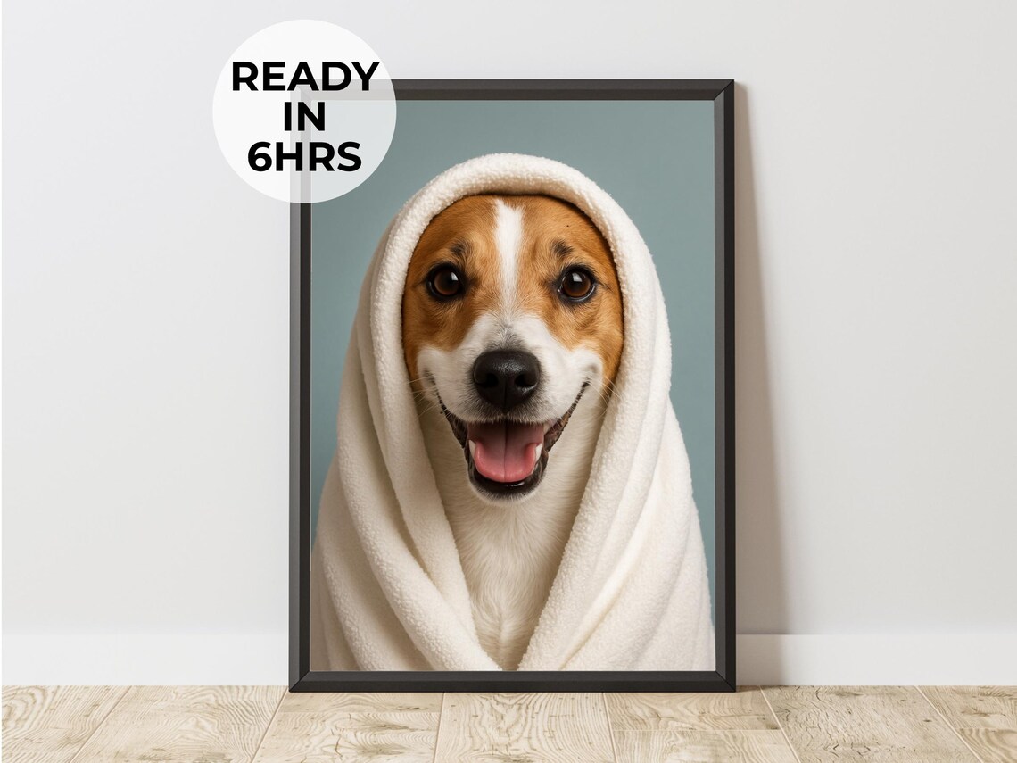 Custom Cozy Pet Portrait, Funny Spa Gift