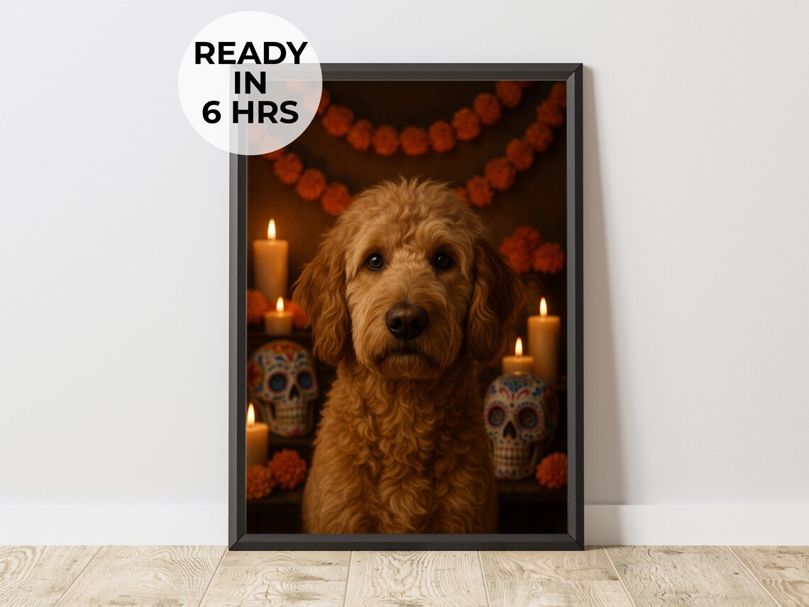 Da De Los Muertos Pet Portrait Memorial Art Print