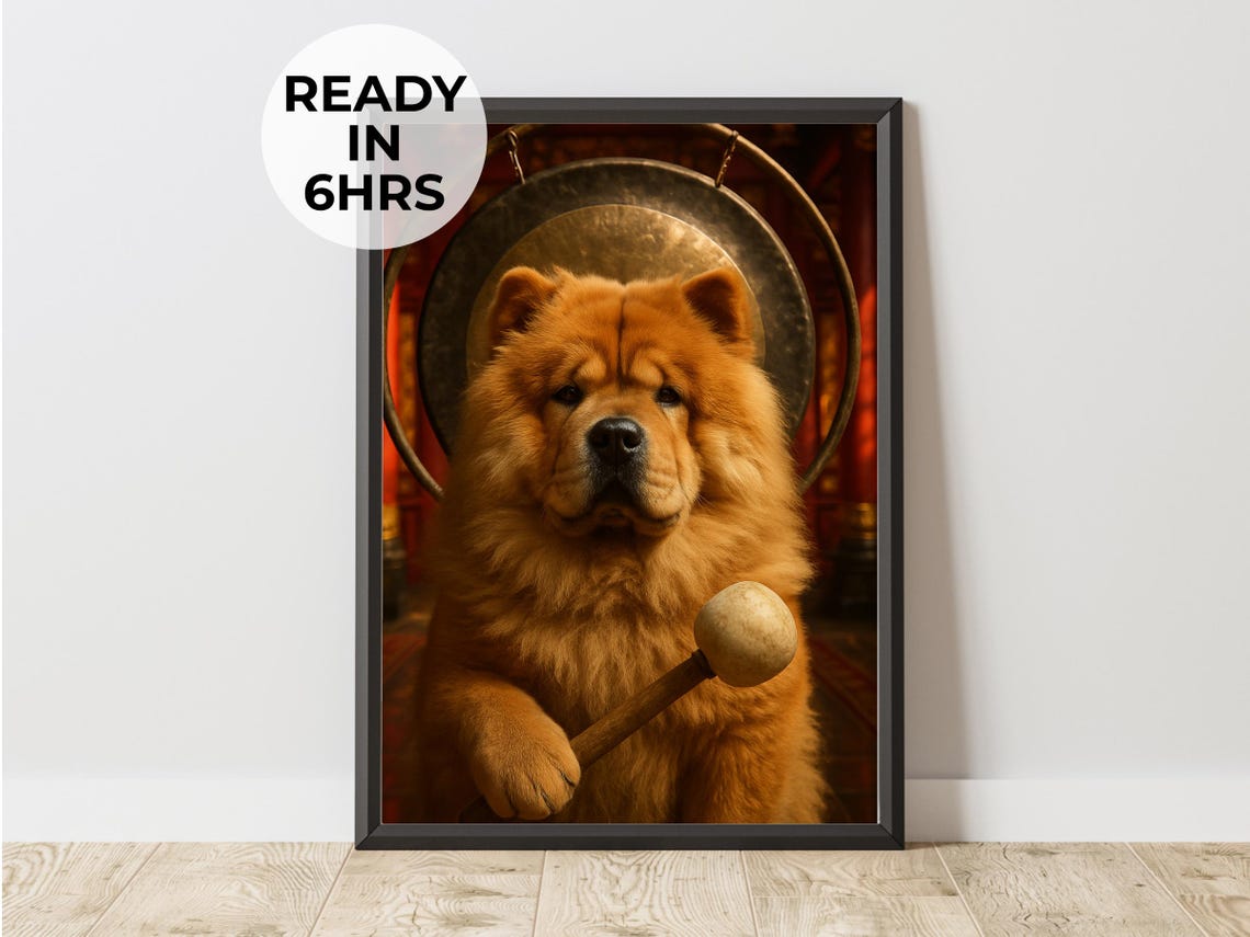 Custom Gong Pet Portrait Meditation Art Zen Gift