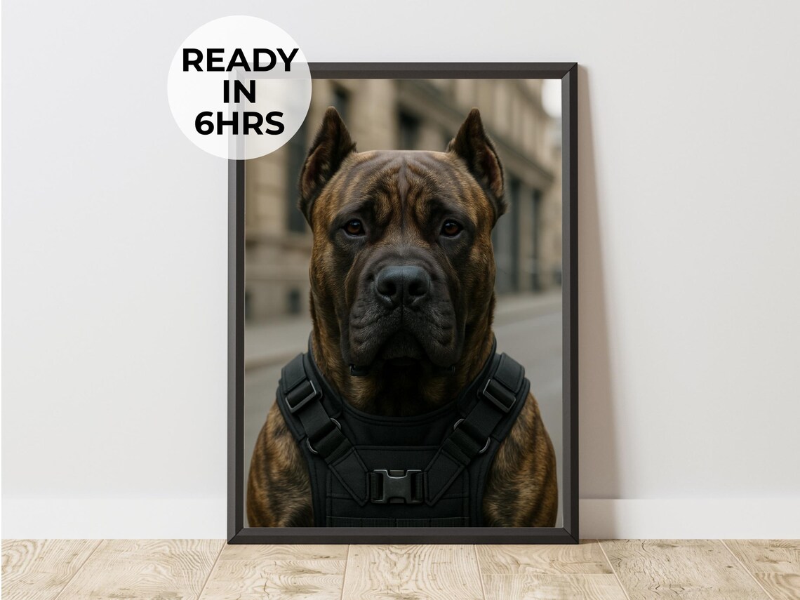 Custom Tactical Pet Portrait, K9 Dog Art Print