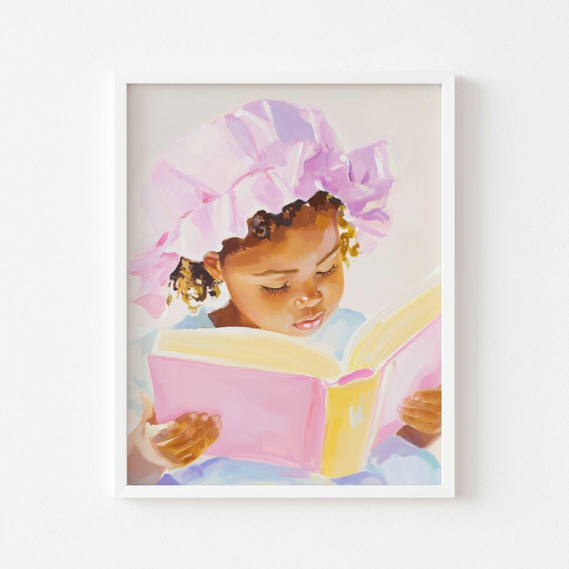 Little Girl Reading, Book Lover Poster