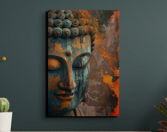 Abstract Colorful Buddha Painting Ready To Hang Wall Art Buddha Art Colorful Art Ready To Hang Art