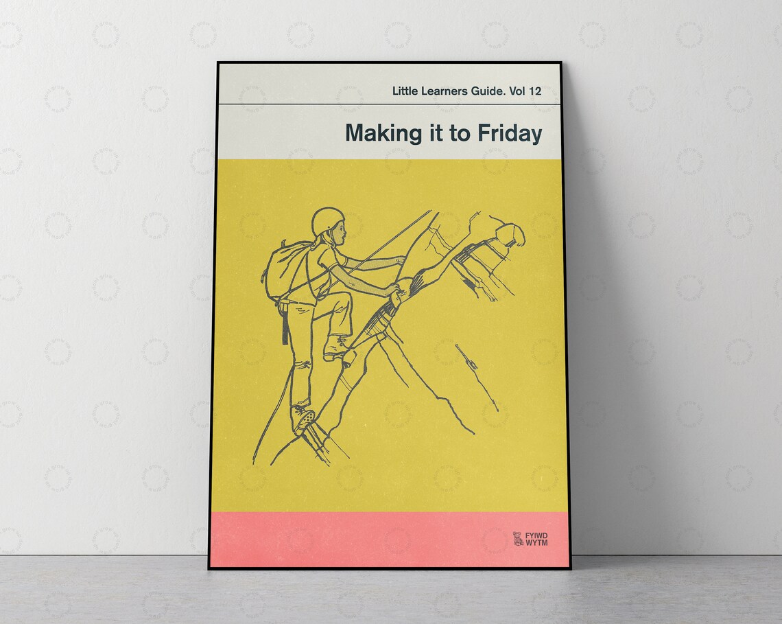 Vol 12 Making It To Friday Retro Book Cover Art Print