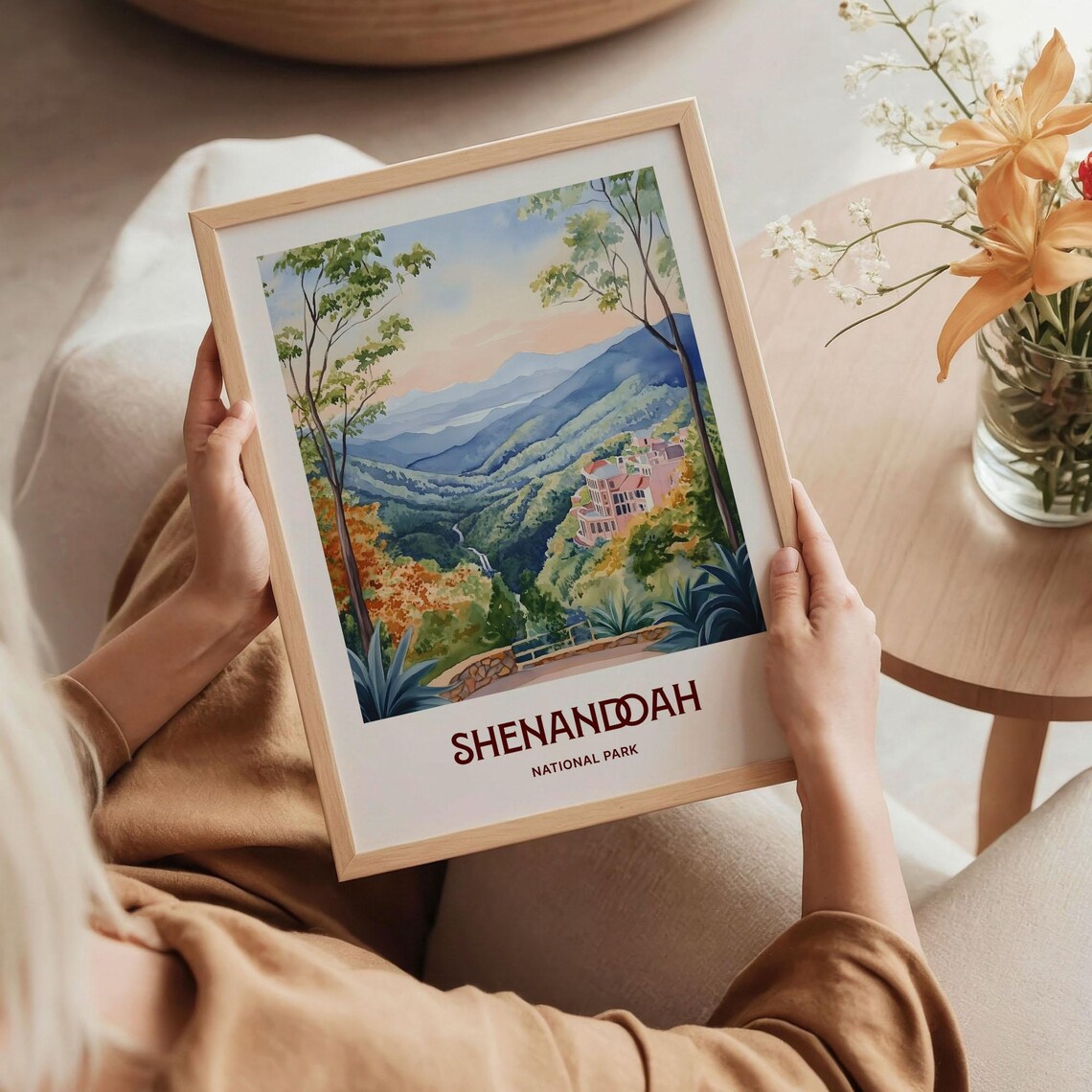 Shenandoah National Park Blue Ridge Overlook Watercolor Travel Poster - Image 5