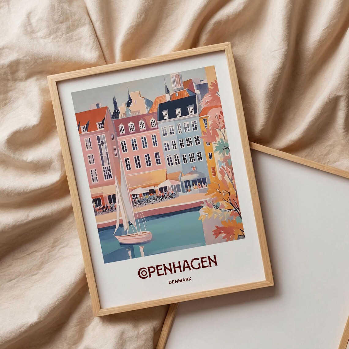 Copenhagen Denmark Nyhavn Harbor Colorful Houses Sailboat Poster - Image 3