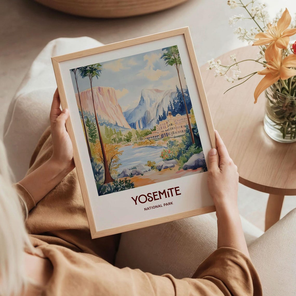 Yosemite National Park Valley Cliffs Pastel Landscape Poster - Image 5