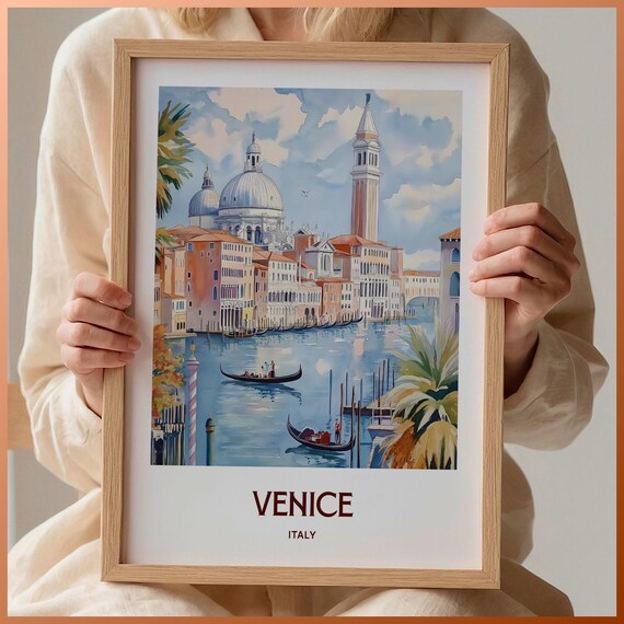 Venice St Marks Campanile Grand Canal Watercolor Travel Poster