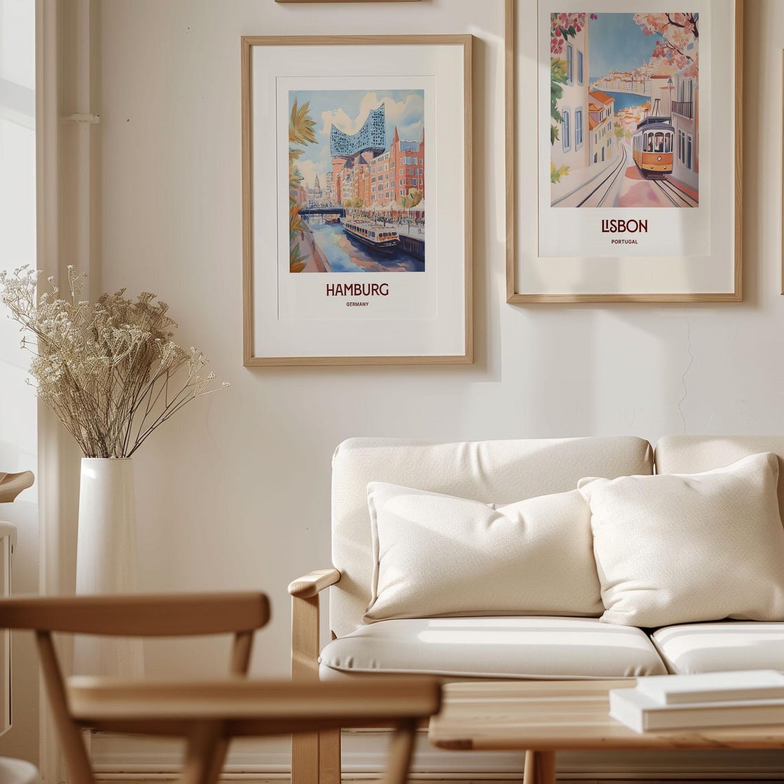 Hamburg Germany Elbphilharmonie Harbor Canal Pastel Travel Poster - Image 4