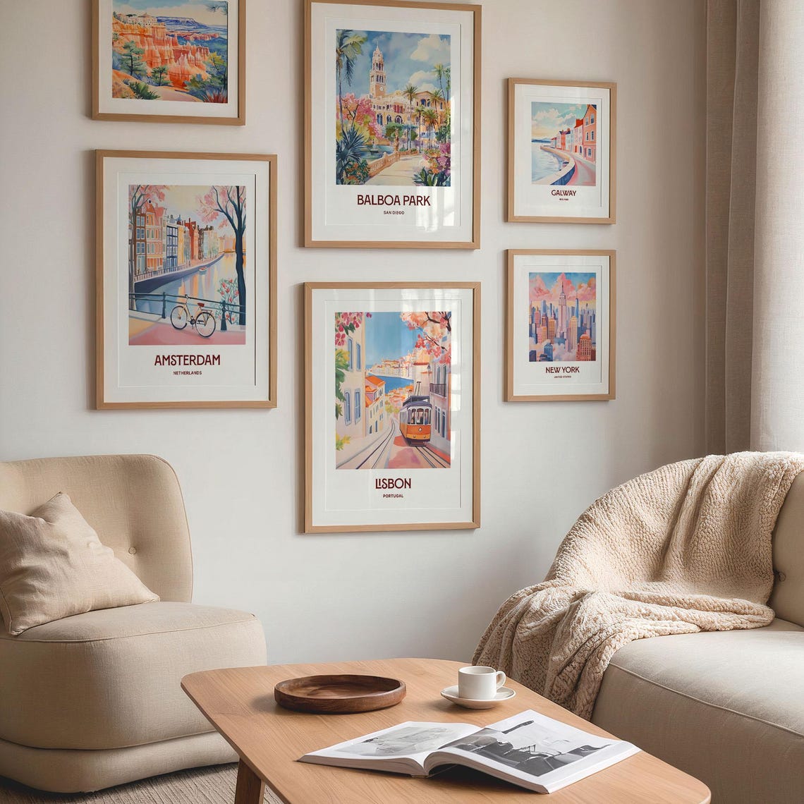 Balboa Park San Diego Tower Gardens Watercolor Travel Poster - Image 3