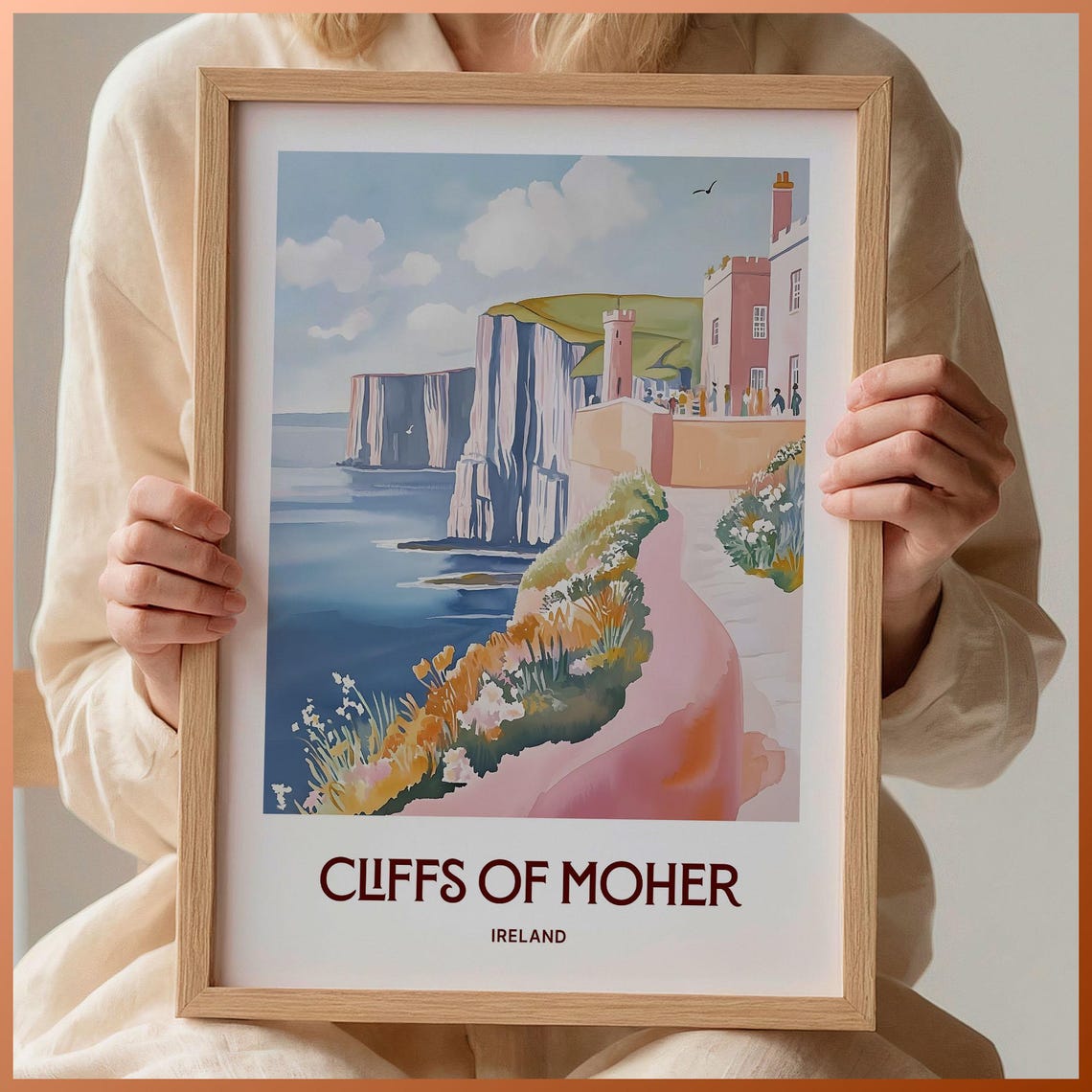 Cliffs of Moher Ireland Dramatic Sea Cliffs Sunset View Poster