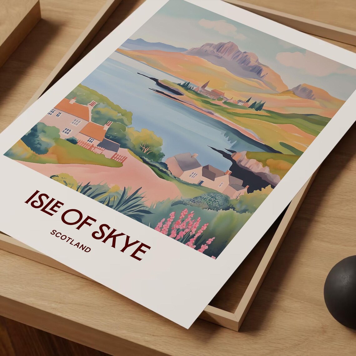 Isle of Skye Scotland Pastel Coastal Landscape Travel Poster - Image 2