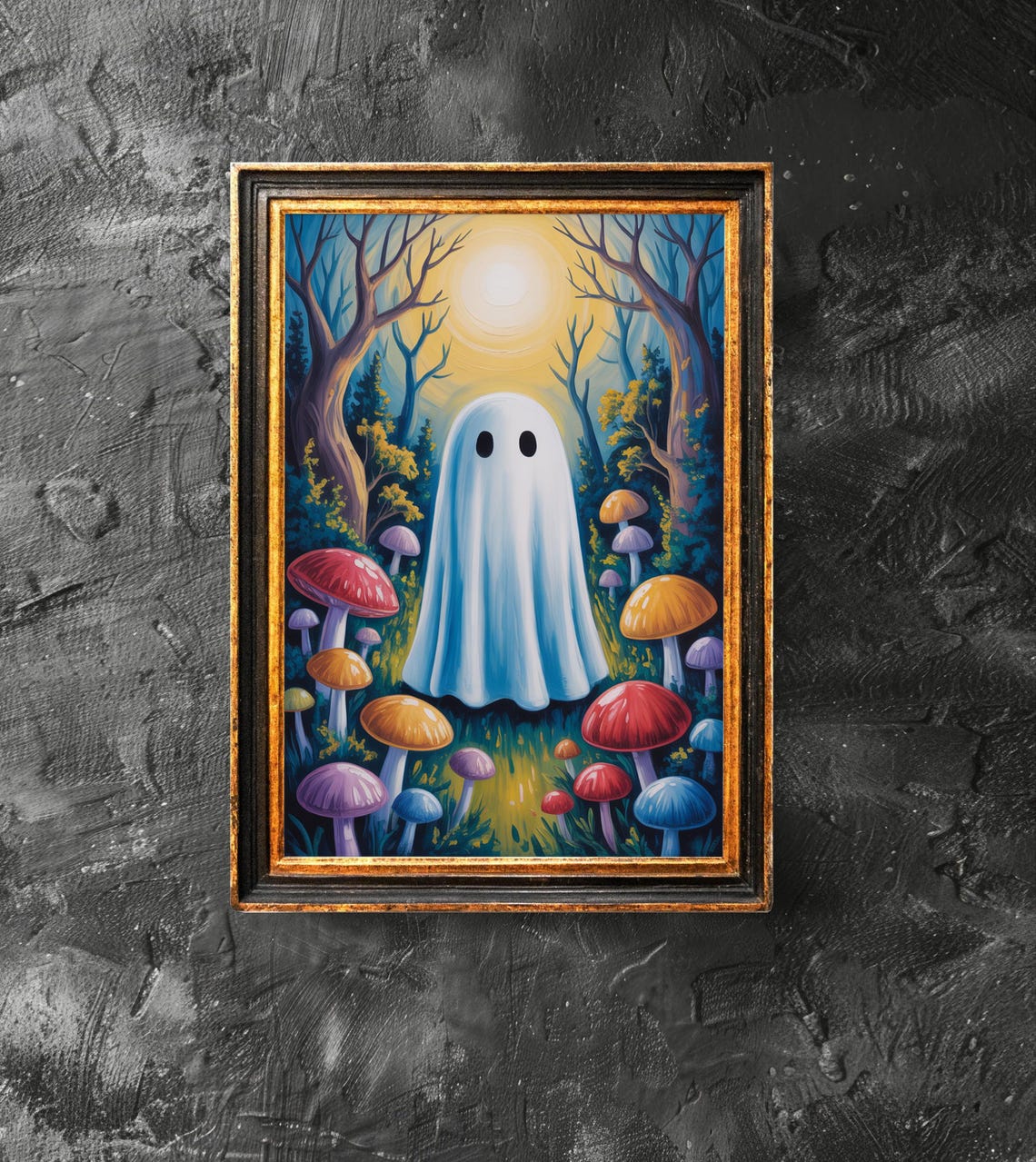 In Mushroom Forest Cute Poster Dark Academia Haunting Halloween Vintage