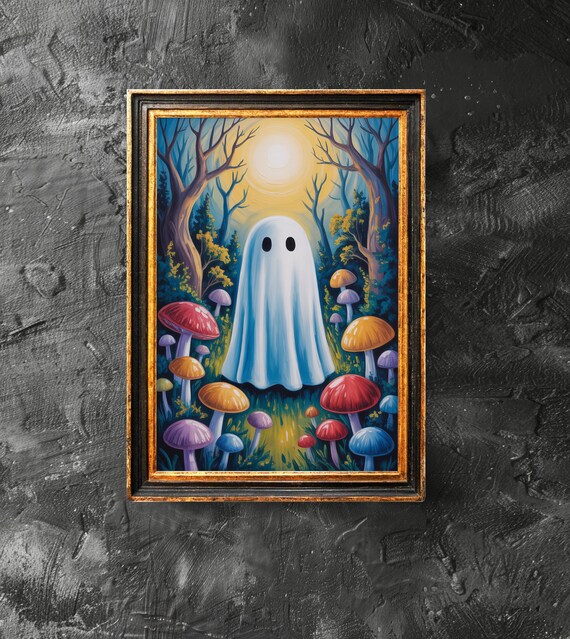 In Mushroom Forest Cute Poster Dark Academia Haunting Halloween Vintage