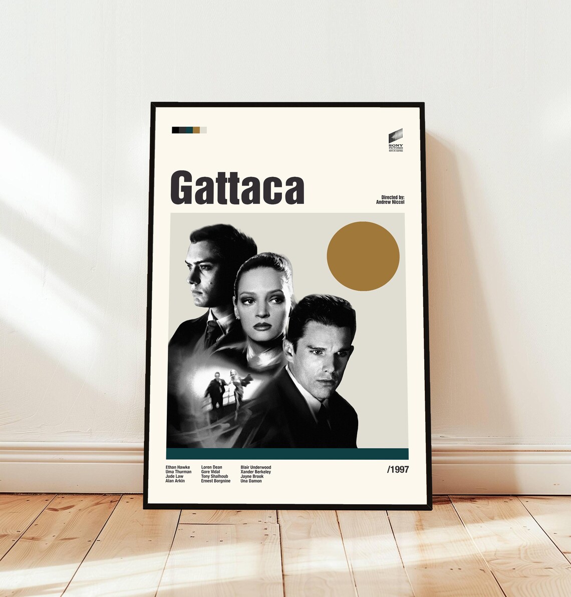 Gattaca 1997 Minimalist Sci Fi Movie Poster Andrew Niccol Design