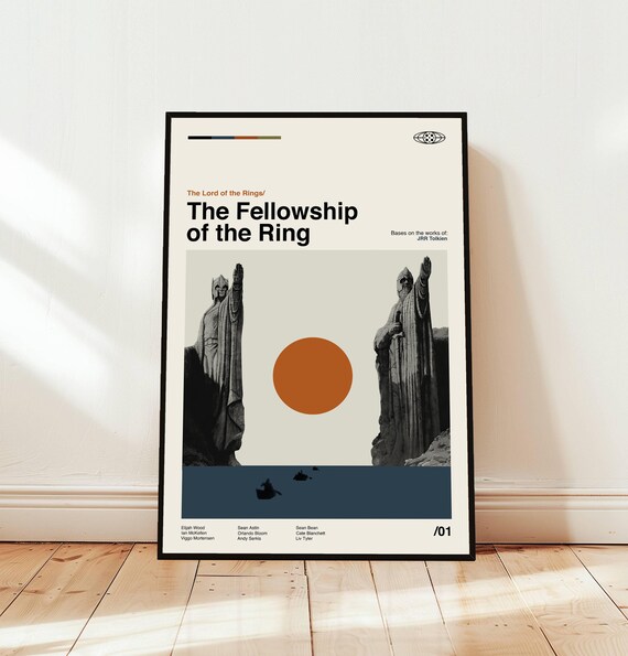 The Fellowship of the Ring Lord of the Rings Argonath Minimalist Poster