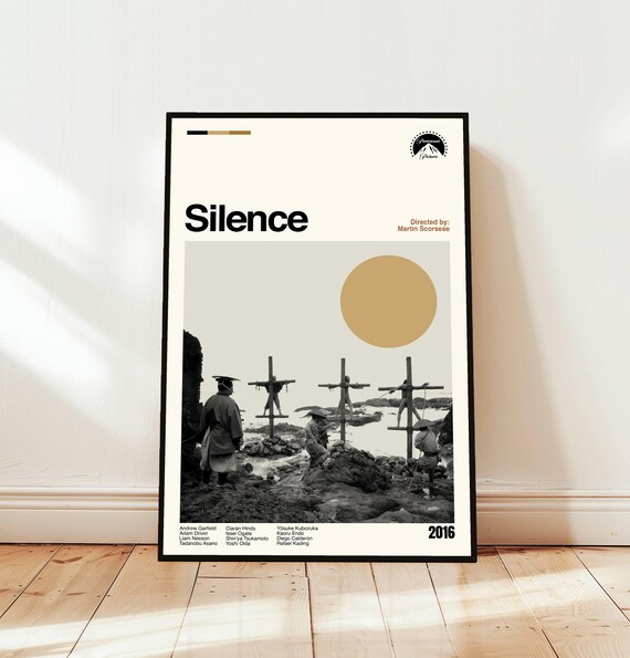 Silence 2016 Scorsese Historical Drama Minimalist Midcentury Movie Poster