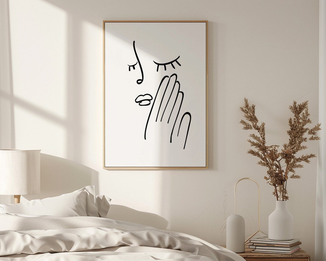 Abstract Line Nope Trendy Print Wall Art Print Modern Minimalist Gesture Print Maximalist Wall Art Room Decor Home Simple Meme Funny Poster - Image 3