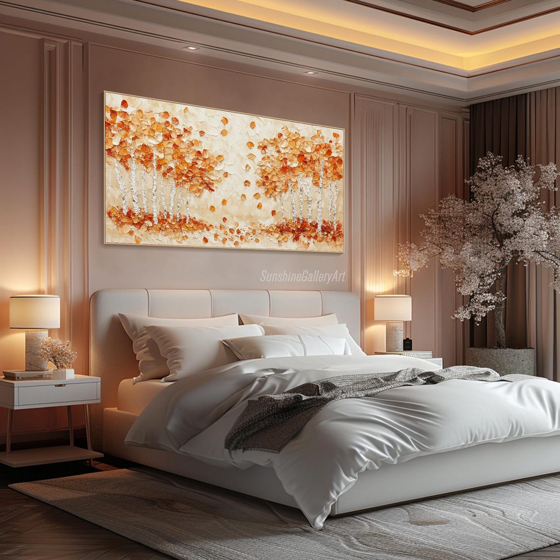 Golden Birch Forest With White Trunks And Amber Leaves Poster - Image 3