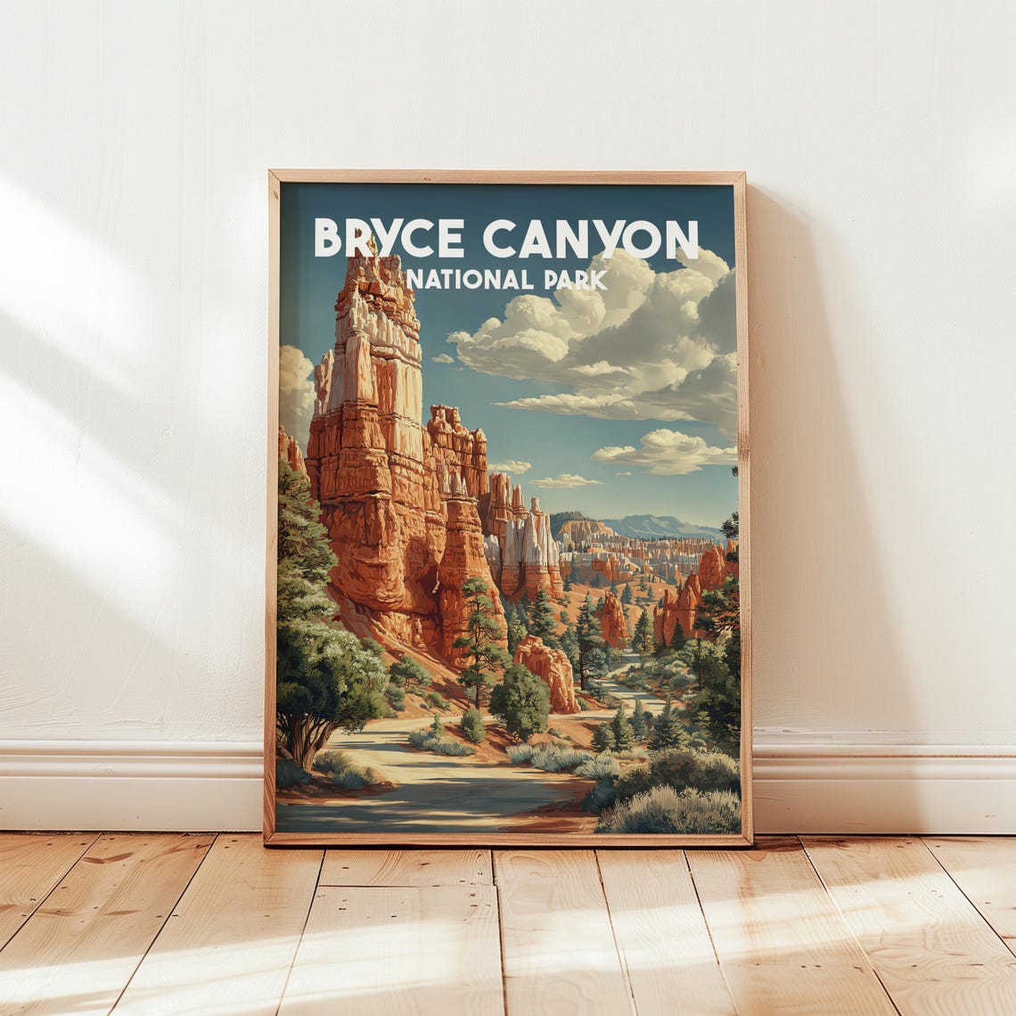 Bryce Canyon National Park Vintage Red Rock Hoodoos Travel Poster