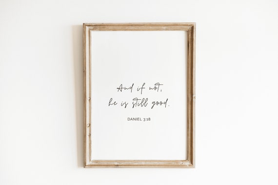 Christian Poster Daniel 3:18, Minimalist Wall Art