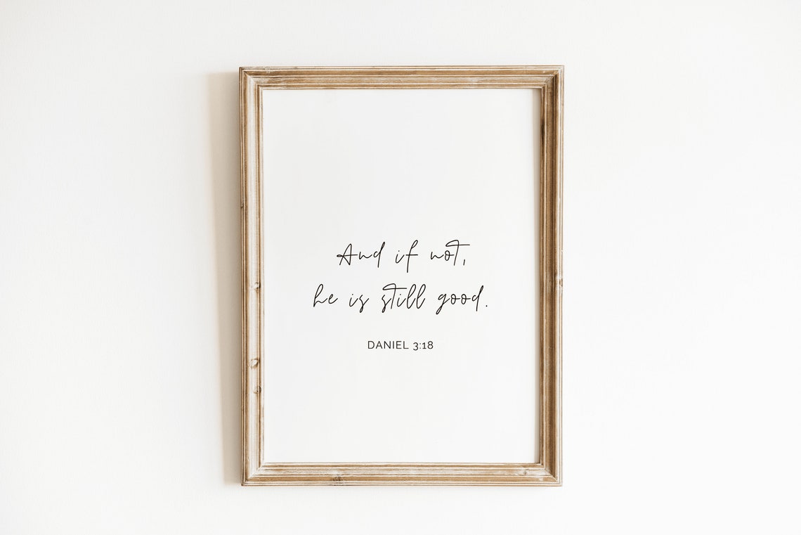 Christian Poster Daniel 3:18, Minimalist Wall Art