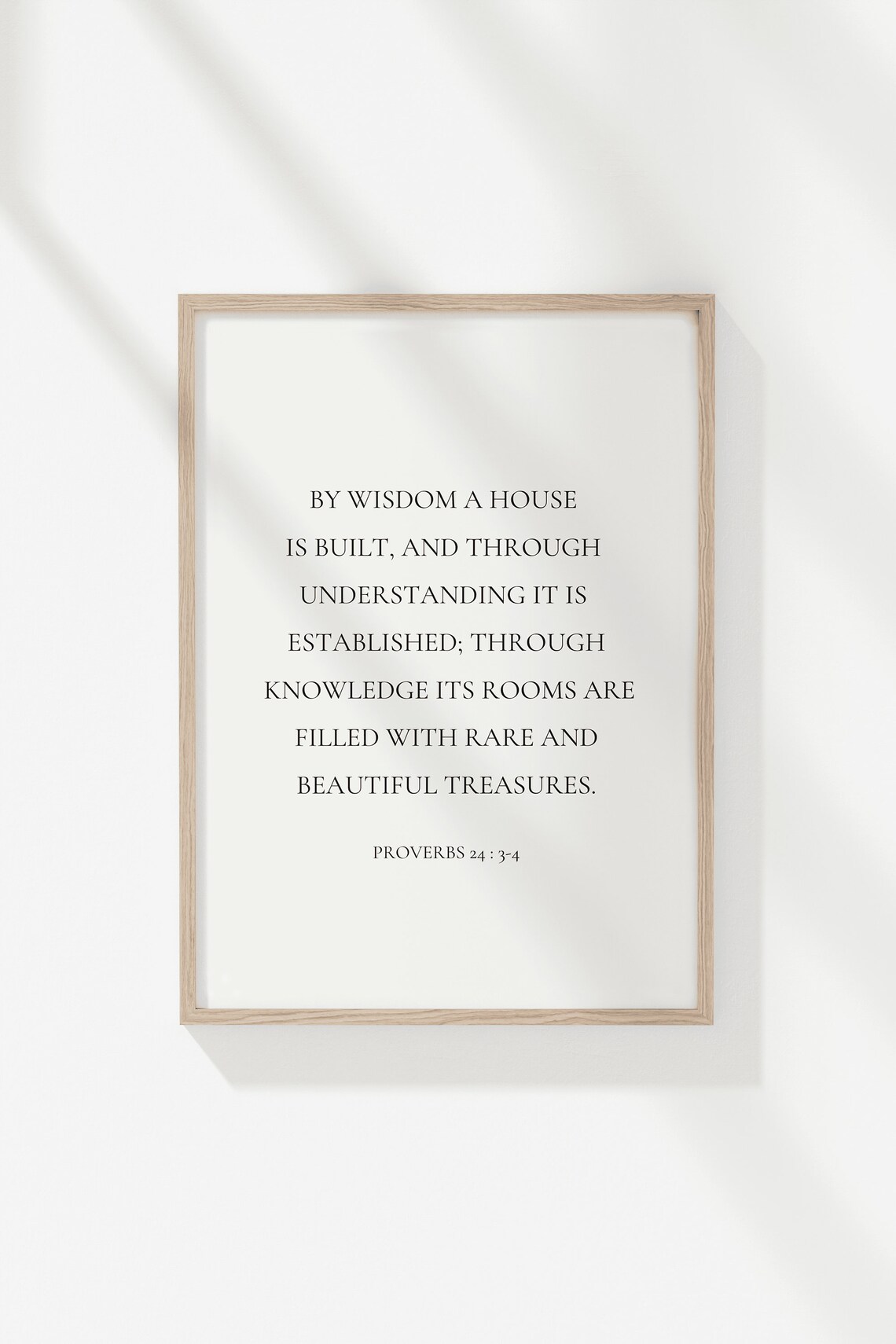 Proverbs 2:43-4 Christian Poster, Minimalist Art Print