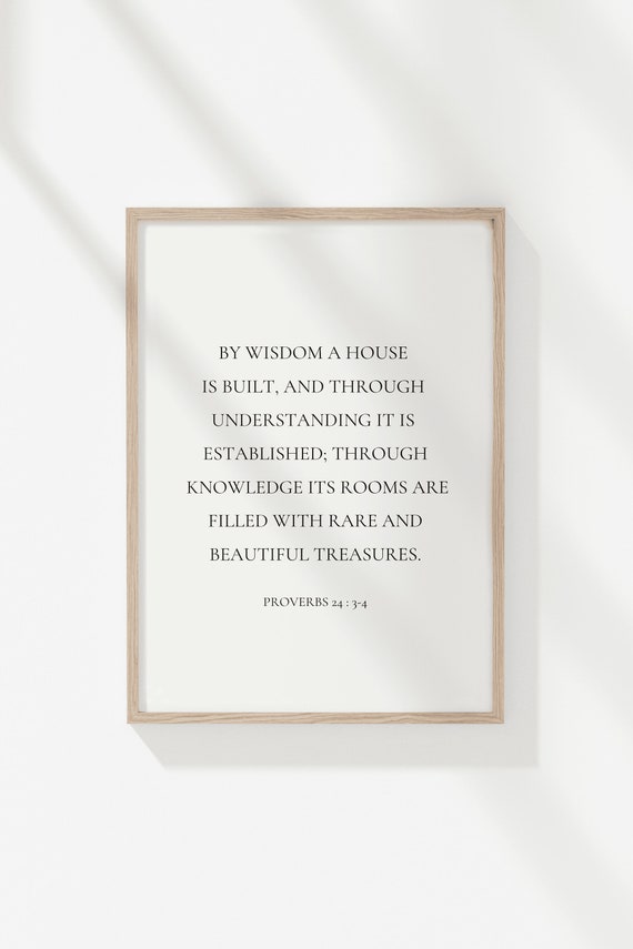 Proverbs 2:43-4 Christian Poster, Minimalist Art Print