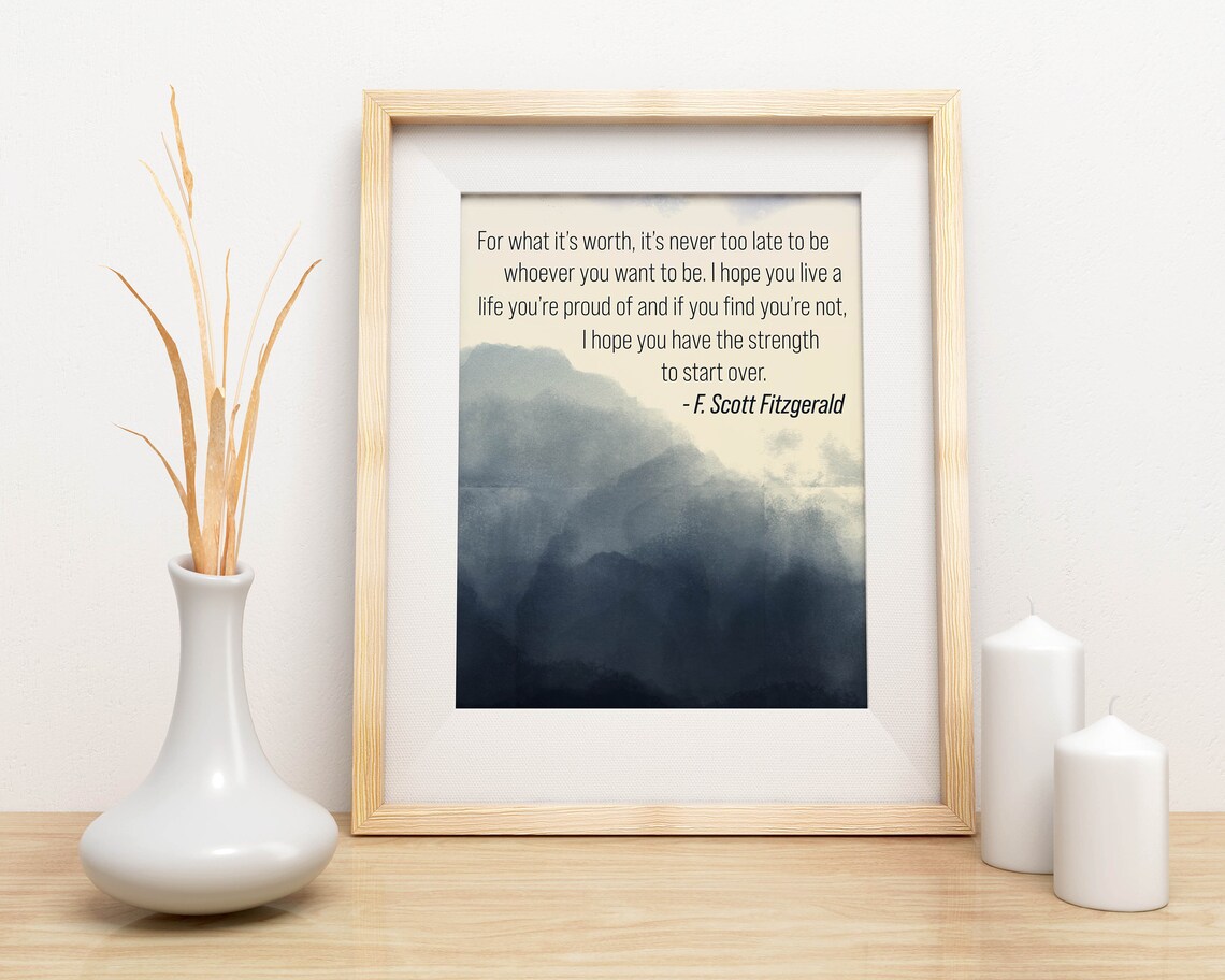 F. Scott Fitzgerald Quote, Inspirational Art Print - Image 2