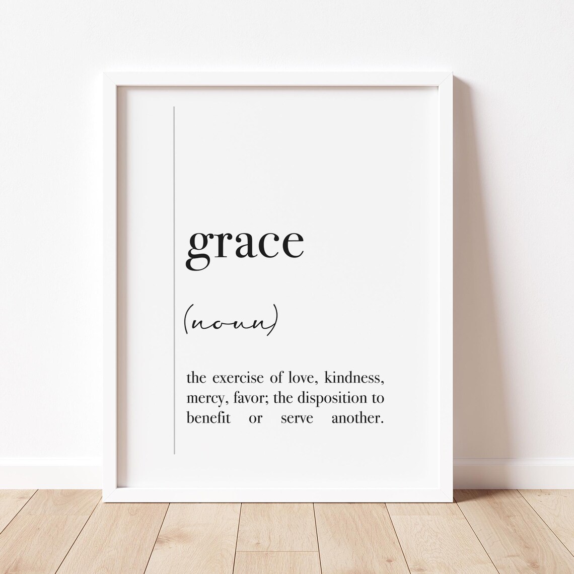 Grace Definition Noun Love Kindness Mercy Minimalist Word Wall Art