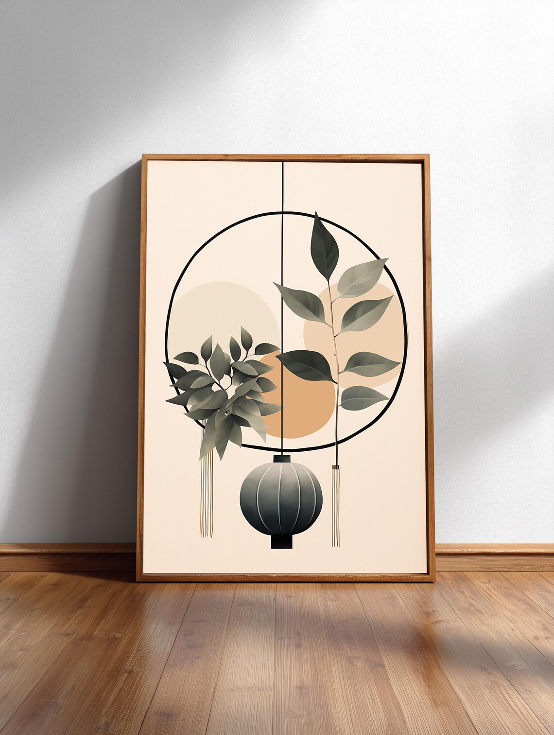 Monstera Sage Japandi Botanical Art Print