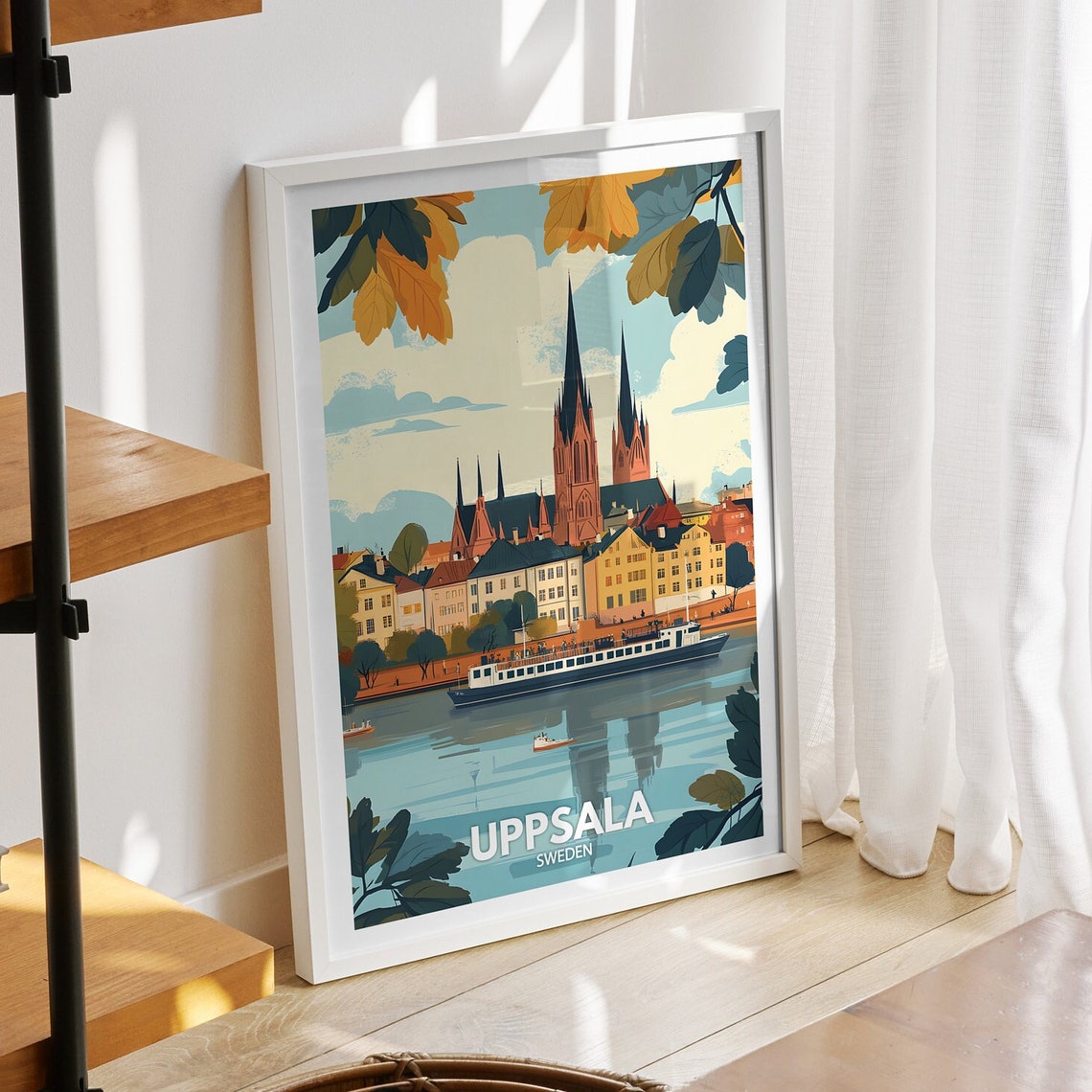Uppsala Travel Print Sweden Uppsala Travel Poster Sweden Travel Poster Sweden Cityscape Wall Art Unique City Art Decor