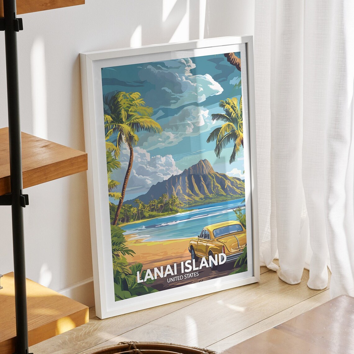 Lanai Island Print United States Lanai Island Poster United States Poster Natural Island Wall Art Seaside Art Decor