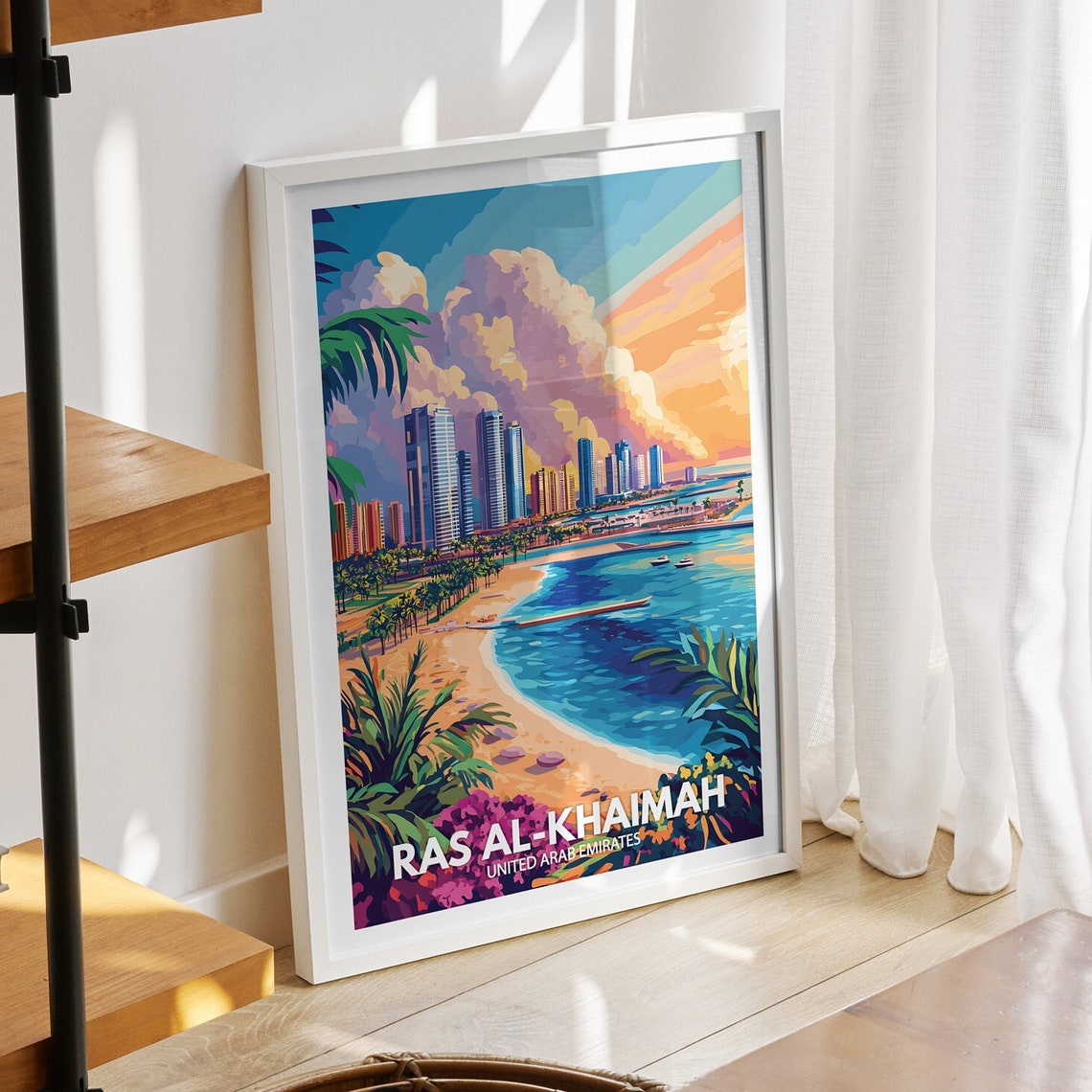 Ras Al Khaimah Travel Print United Arab Emirates Ras Al Khaimah Travel Poster United Arab Emirates Travel Poster Uae Cityscape Wall Art