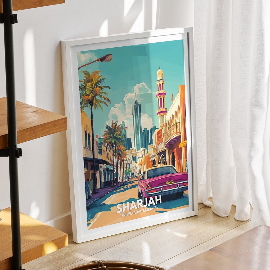 Sharjah Print United Arab Emirates Sharjah Travel Poster United Arab Emirates Travel Poster United Arab Emirates Cityscape Art