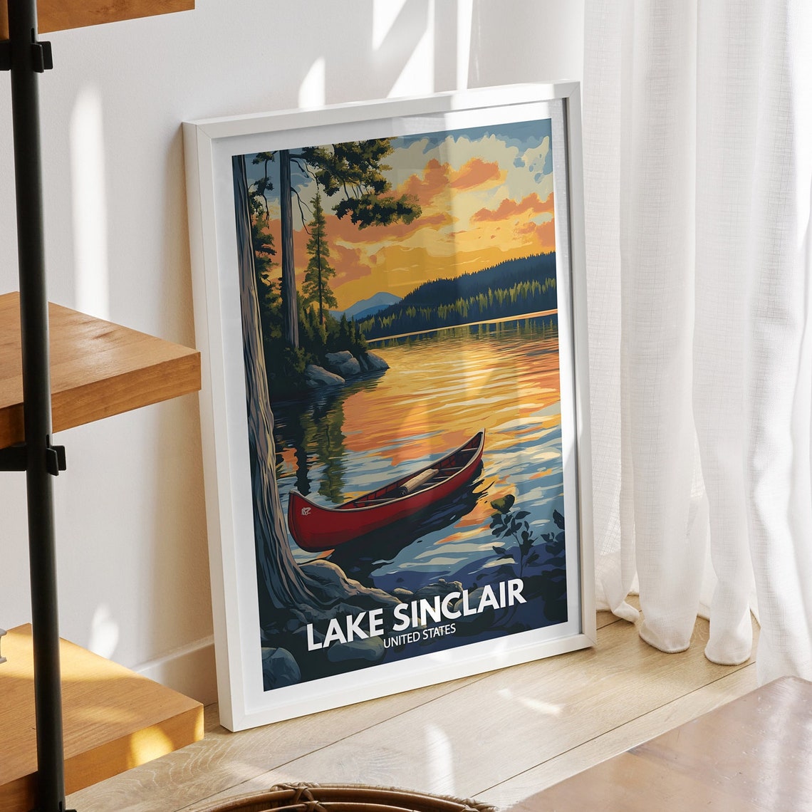 Lake Sinclair Print United States Lake Sinclair Poster United States Travel Poster Lake View Wall Art Decor Holiday Poster