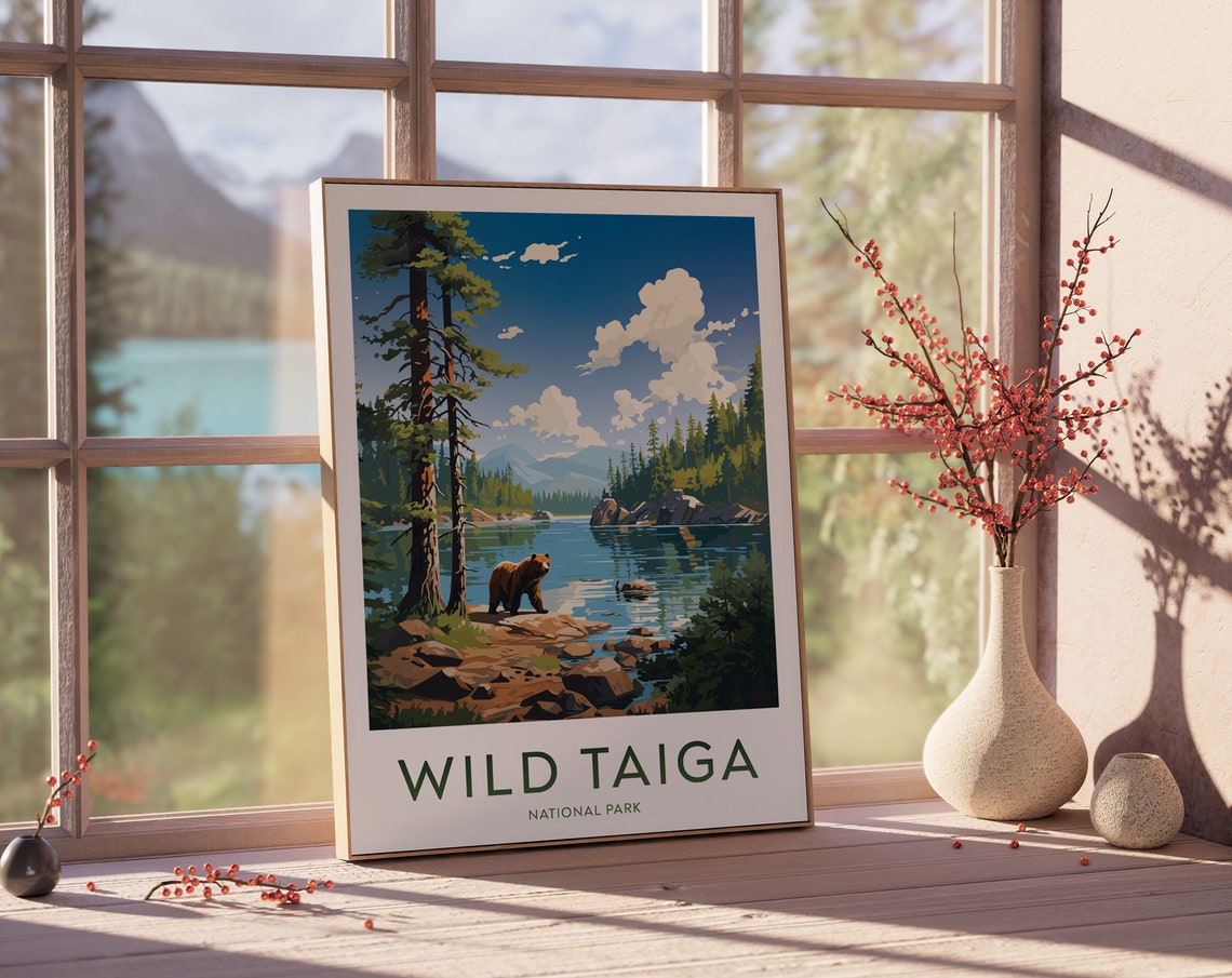 Wild Taiga Poster Wild Taiga Print Wild Taiga National Park Travel Poster Wild Taiga Gifts Ideas Finland Wall Art 051 - Image 2