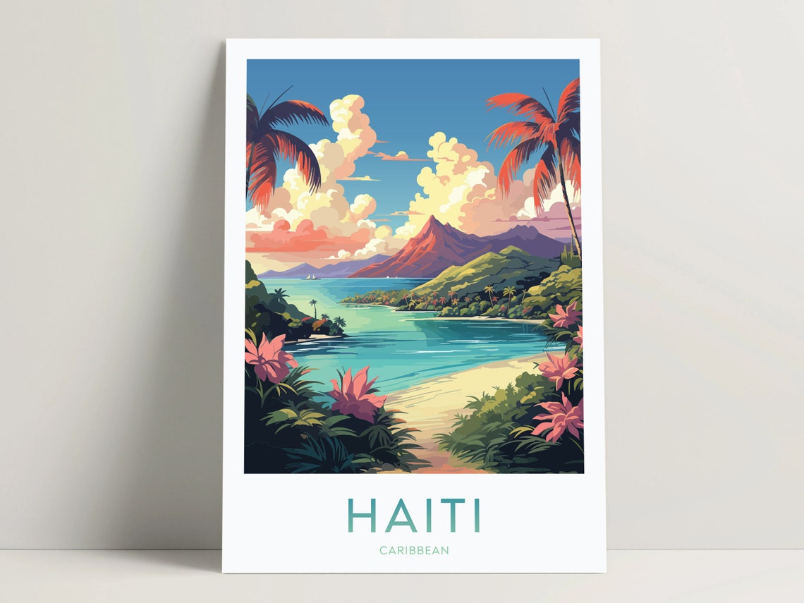 Haiti Poster Haiti Print Haiti Travel Poster Haiti Art Bedroom Decor Haiti Gifts Ideas Caribbean Wall Art Decor 086