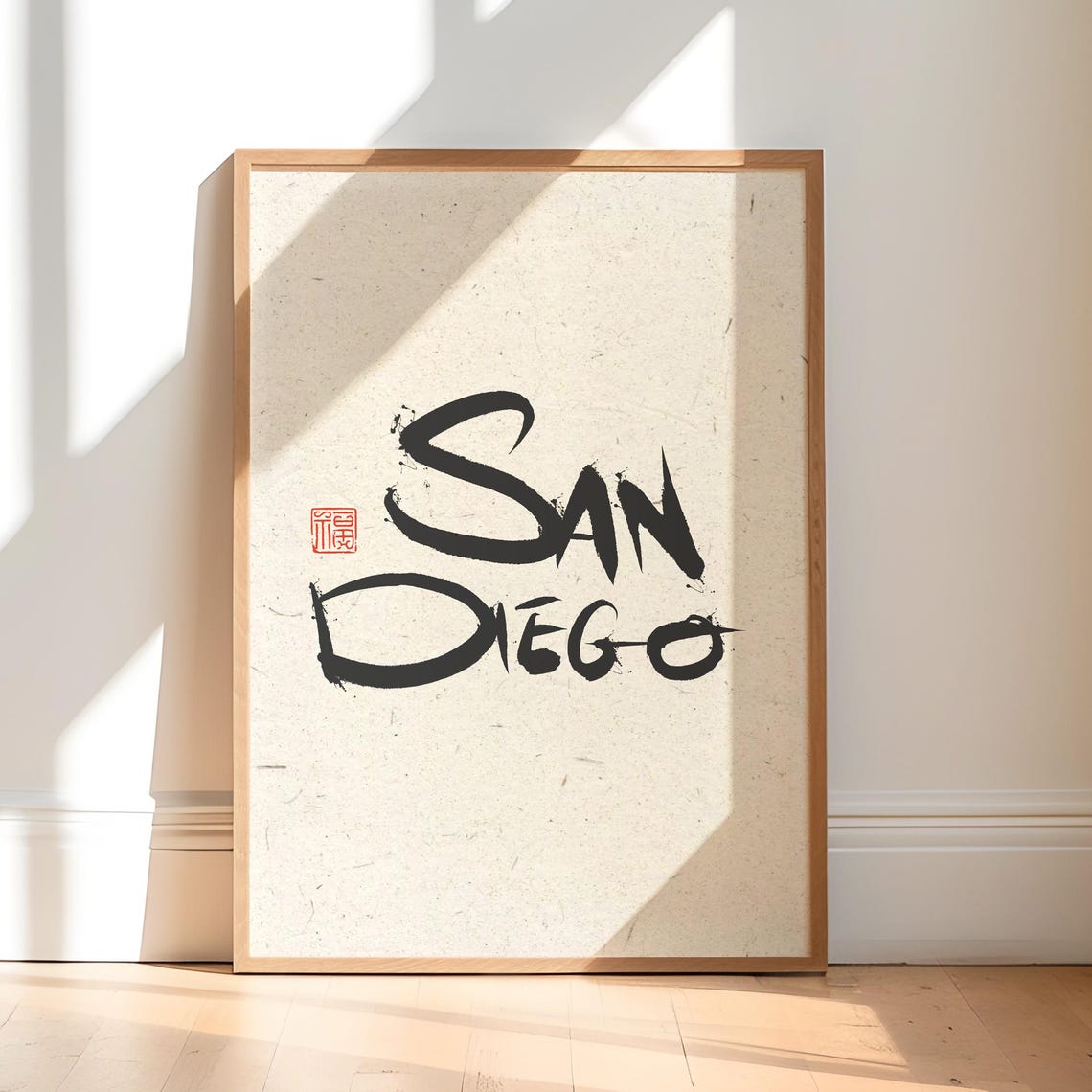 San Diego Brush Calligraphy Typography Poster Minimalist City