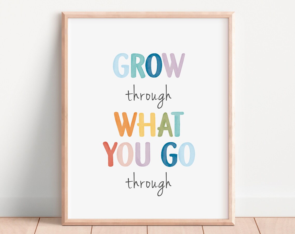 Grow Through What You Go Through Mental Health Poster