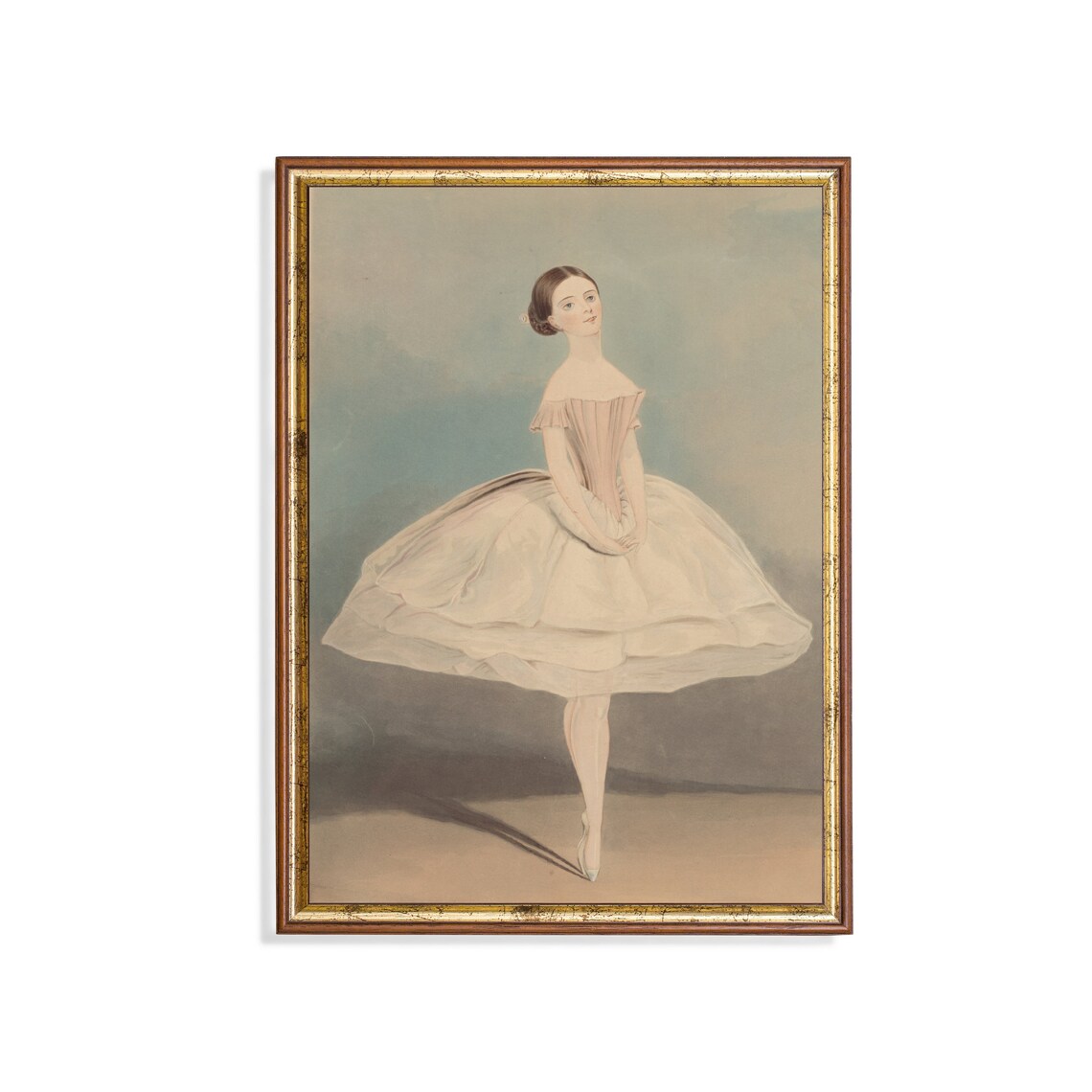 Vintage Ballerina Painting, Ballet Room Art Print