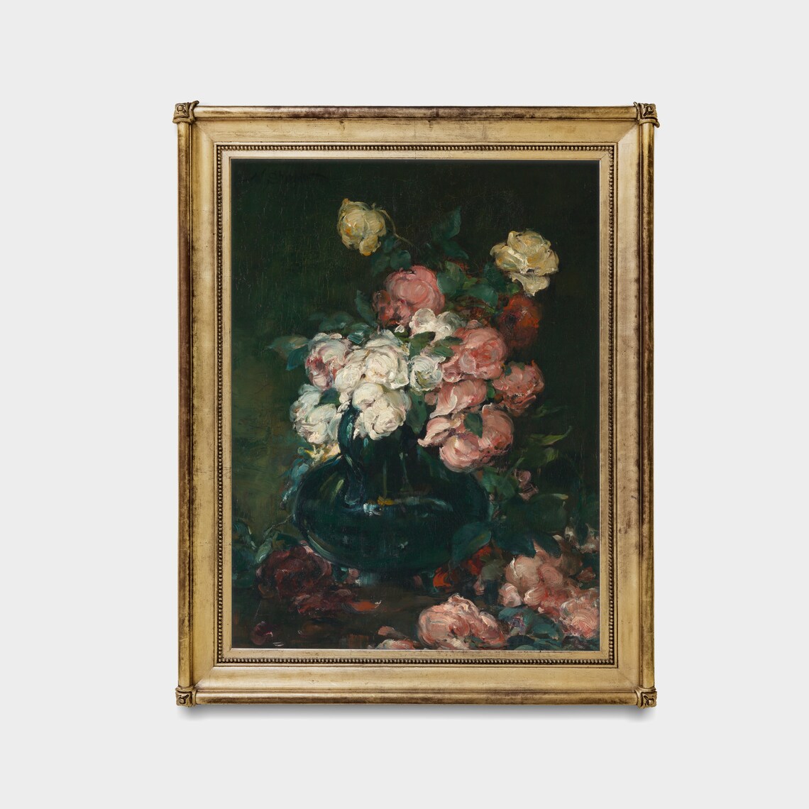 Vintage Still Life With Roses, Floral Art Print - Image 2