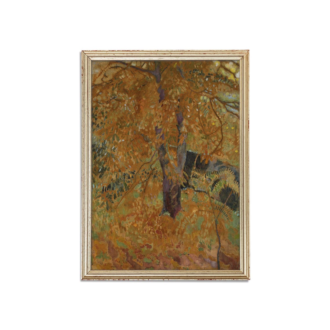 Golden Autumn Tree Canopy In A Woodland Vintage Landscape Poster - Image 3
