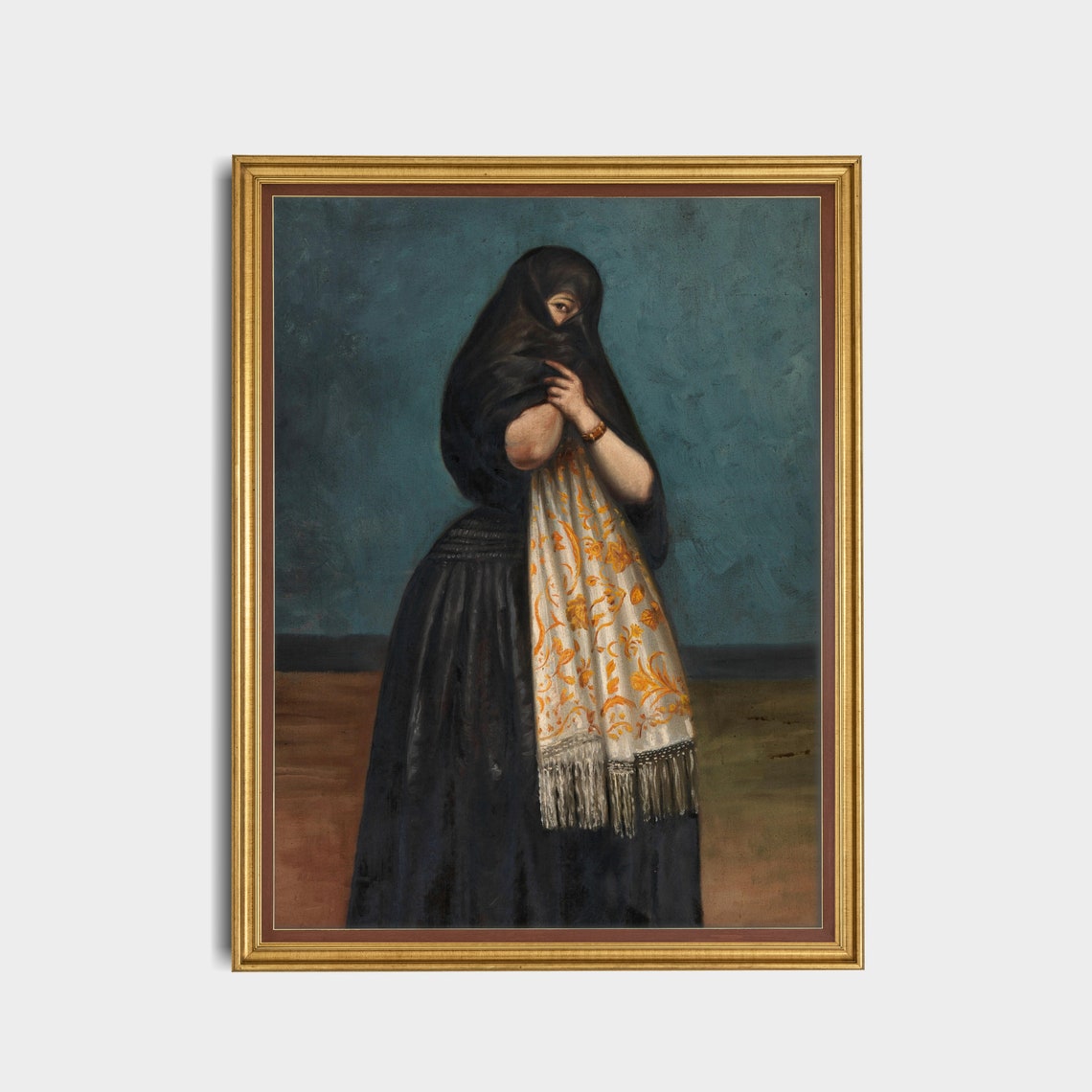 Vintage Spanish Woman in Black Mantilla Classic Portrait Poster - Image 5