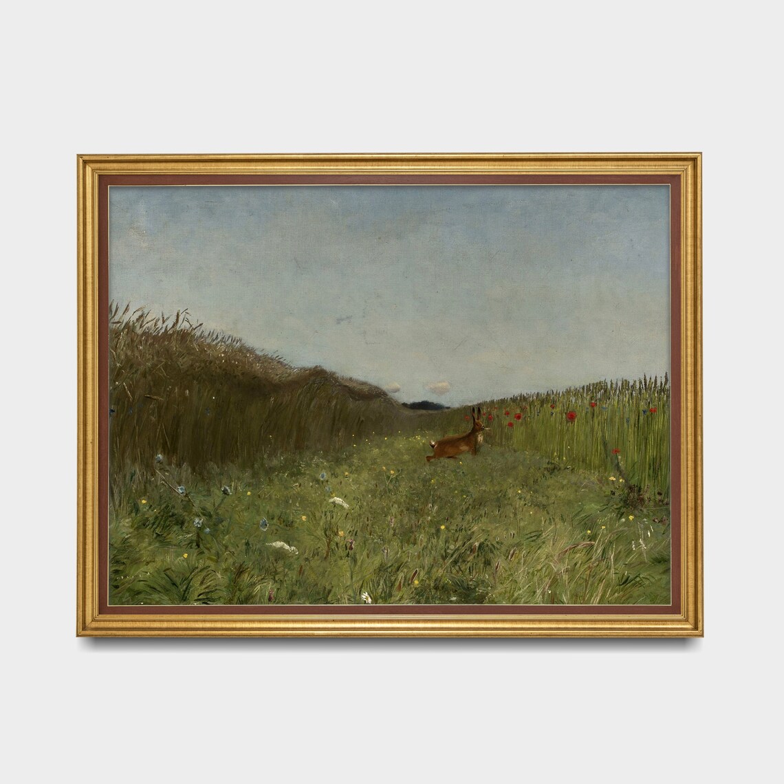 Vintage Hare Landscape Art Print, Nursery Decor - Image 3