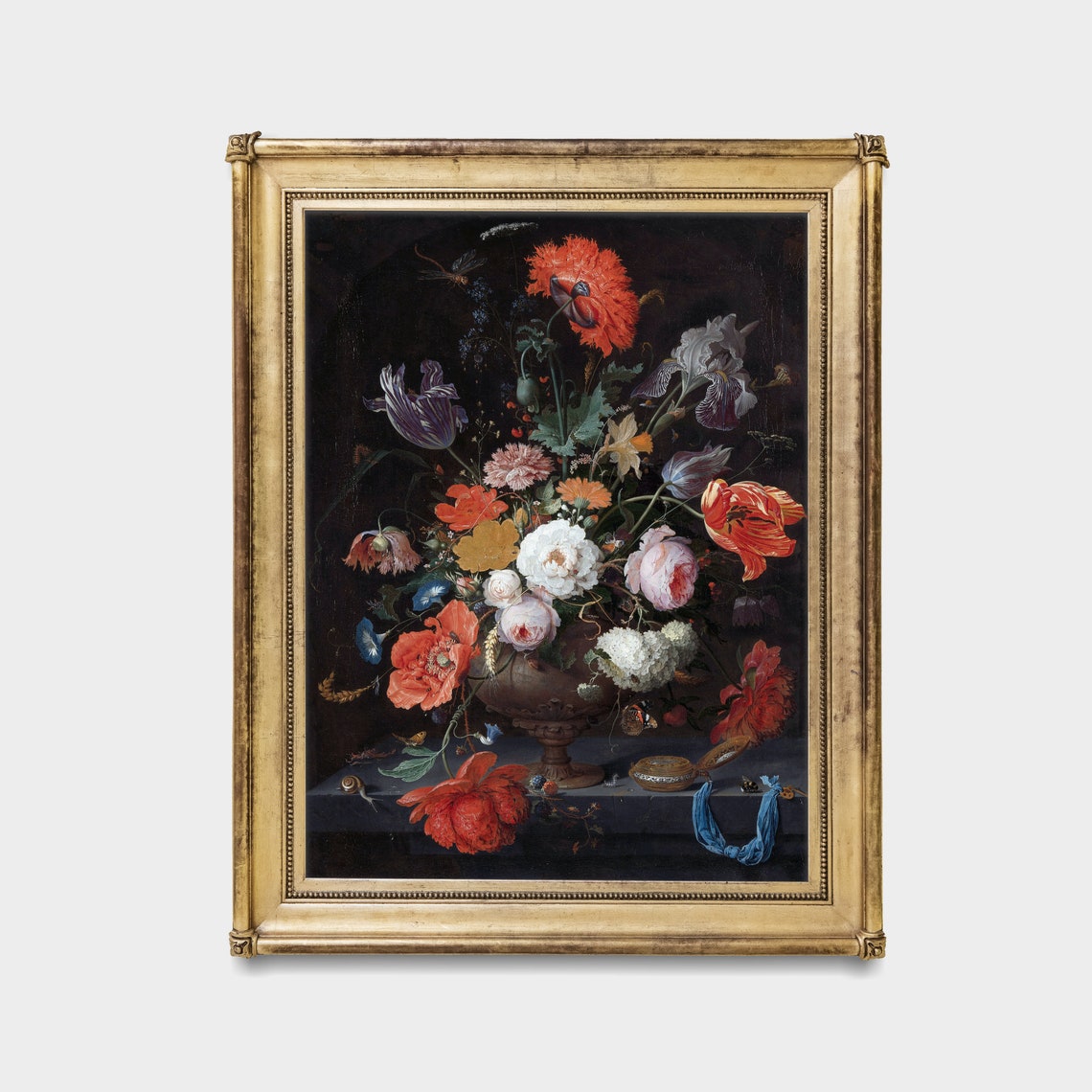 Dutch Floral Bouquet with Poppies Tulips and Roses Still Life Poster - Image 4
