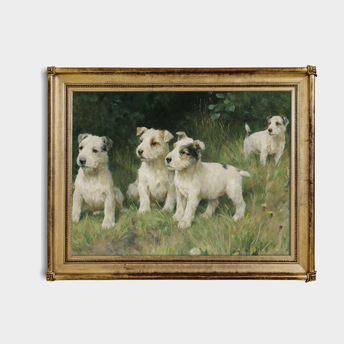 Vintage Dogs Painting Antique Animal Print, Farmhouse Decor - Image 2